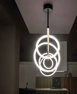Závesné svietidlá Marchetti Závesné LED svietidlo Ulaop, päť kruhov, biele