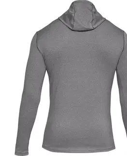 Pánske termo tričká s dlhým rukávom Pánske tričko Under Armour Fitted CG Hoodie Black /  / Charcoal - XL