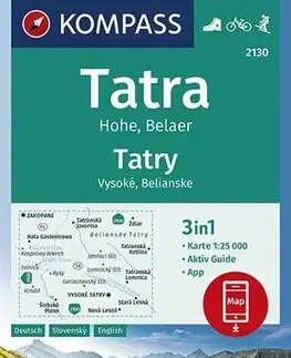 Turistika, skaly Vysoké Tatry, Belianske Tatry - č. 2130 NKOM, 1: 25 000