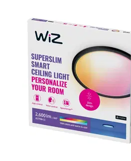 SmartHome stropné svietidlá WiZ WiZ SuperSlim stropné LED svetlo RGBW Ø42cm čierna
