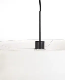 Zavesne lampy Moderná závesná lampa čierna s bielym tienidlom 50 cm - Combi 1