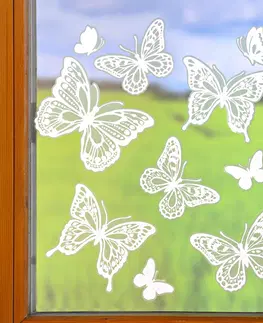 Drobné dekorácie a doplnky 10-dielny obraz na okno "Motýle"
