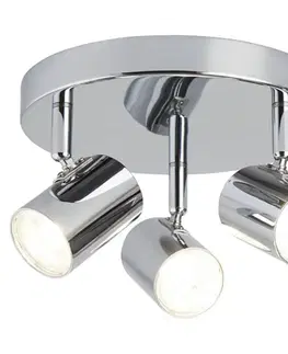 Stropné svietidlá Searchlight Stropné LED svietidlo Rollo, 3-plameňové, chróm
