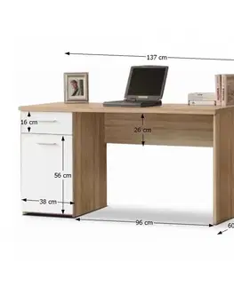 Písacie stolíky Písací stôl EGON DTD Tempo Kondela Buk
