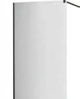 Sprchové dvere MEXEN/S - KIOTO Sprchová zástena WALK-IN 100x200 cm 8 mm, čierna, zrkadlové sklo 800-100-101-70-50