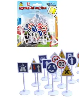 Hračky - autíčka MADE - Dopravné značky na karte 21 ks, 18 x 16 cm