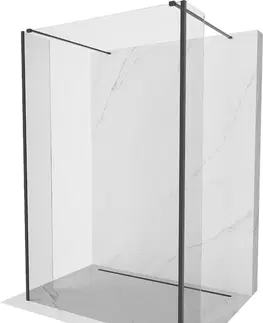 Sprchové dvere MEXEN/S - Kyoto Sprchová zástena WALK-IN voľne stojaca 90 x 30 x 30 cm, transparent, čierna 800-090-030-222-70-00-030