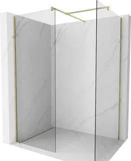 Sprchové dvere MEXEN/S - Kyoto Sprchová zástena WALK-IN 170 x 75 cm, transparent, zlatá 800-170-202-50-00-075