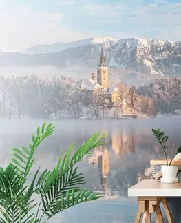 Tapety mestá Fototapeta kostol pri jazere Bled v Slovinsku