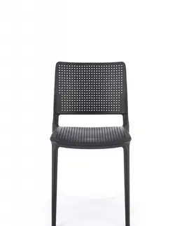 Jedálenské zostavy Stohovateľná jedálenská stolička K514 Halmar Čierna