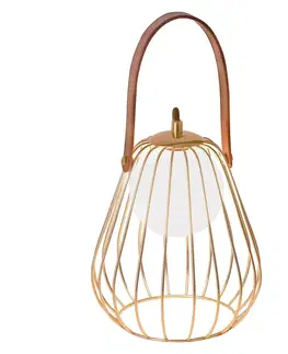 Lampy na nočný stolík Viokef Stolná lampa Levik so zlatou klietkou