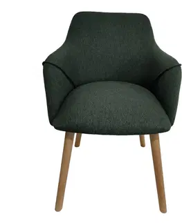 Stoličky Dizajnové kreslo, zelená/buk, PETRUS
