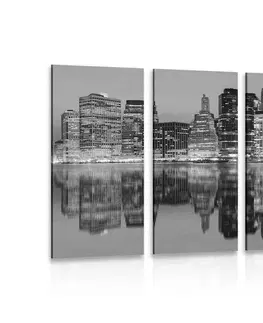 Čiernobiele obrazy 5-dielny obraz mesto Manhattan v čiernobielom prevedení