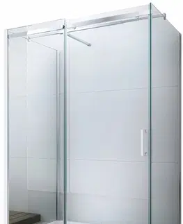 Sprchovacie kúty MEXEN/S - OMEGA sprchový kút 3-stenná 140x80 cm, transparent, chróm 825-140-080-01-00-3S