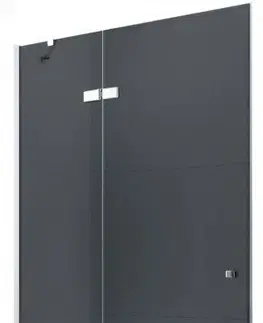 Sprchovacie kúty MEXEN - ROMA krídlové dvere 90x190 cm 6mm, chróm, grafit sa stenovým profilom 854-090-000-01-40