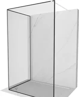 Sprchové dvere MEXEN/S - Kioto Sprchová zástena WALK-IN 130 x 120 cm, čierny vzor, biela 800-130-212-20-70-120