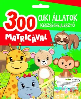 Nalepovačky, vystrihovačky, skladačky Cuki állatok készségfejlesztő - 300 matricával - Mária Duzs