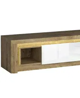 Nábytok do obývačky TV stolík Livinio L10 ribbeck/Biely lesk