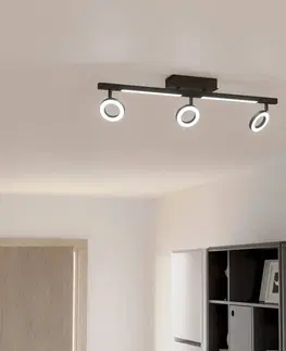 Bodové svetlá EGLO LED stropný spot Cardillio 2 čierny s tromi krúžkami
