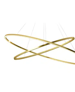 Závesné svietidlá NEMO Nemo Ellisse Dvojitá závesná lampa 2700K zlatá leštená