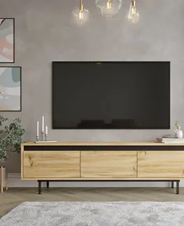 TV stolíky TV skrinka LEVY 1, farba dub Left + čierna