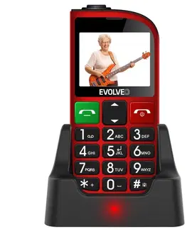 Mobilné telefóny Evolveo EasyPhone FM, Red + nabíjací stojan - SK distribúcia