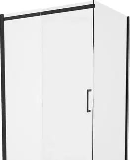 Vane MEXEN/S - Omega sprchovací kút 120x70 cm, transparent, čierna + biela vanička so sifónom, 825-120-070-70-00-4010B