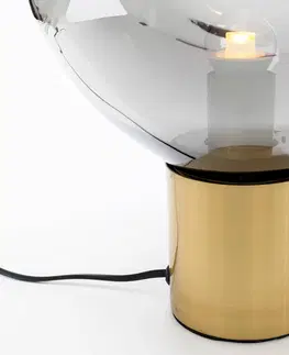 Lampy na nočný stolík KARE KARE Dough stolná lampa sklenené tienidlo striebro