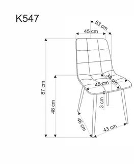 Jedálenské stoličky a kreslá Jedálenská stolička K547 Halmar Sivá