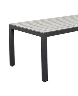 Záhradný nábytok Sorrento záhradný jedálenský stôl sivý 180x90 cm