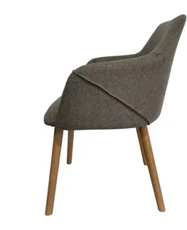 Stoličky Dizajnové kreslo, hnedá/buk, PETRUS