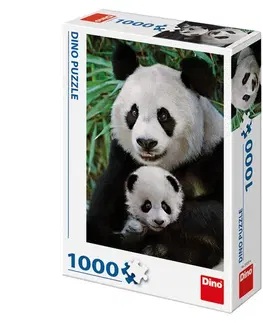 1000 dielikov Dino Toys Puzzle Pandia rodina 1000 Dino