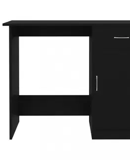 Pracovné stoly Písací stôl so skrinkou 100x50 cm Dekorhome Čierna