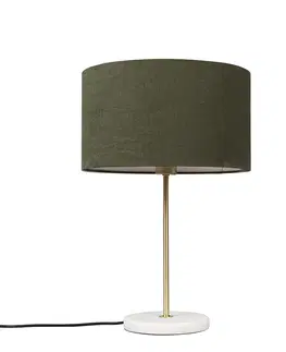 Stolove lampy Mosadzná stolová lampa so zeleným tienidlom 35 cm - Kaso