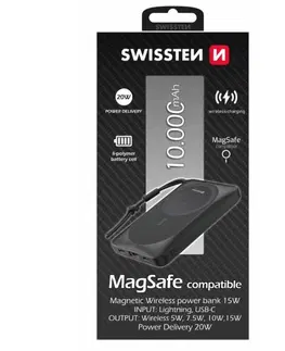 Powerbanky Swissten Powerbank MagSafe 10 000 mAh, čierna 22013971