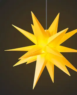 Vianočné osvetlenie STERNTALER Hviezda Ganesha 18-cípa do exteriéru v žltej