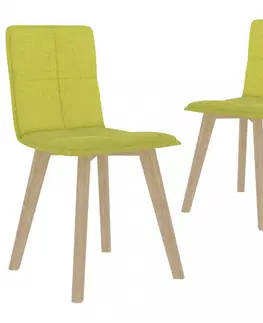 Jedálenské stoličky a kreslá Jedálenská stolička 2 ks látka / buk Dekorhome Zelená