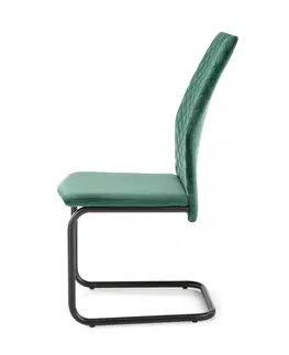 Jedálenské stoličky HALMAR K444 jedálenská stolička tmavozelená / čierna