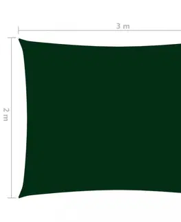 Stínící textilie Tieniaca plachta obdĺžniková 2 x 3 m oxfordská látka Dekorhome Tmavo zelená