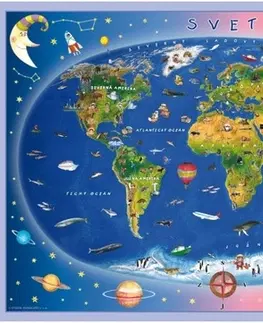 Sprievodcovia, mapy - ostatné Detská mapa sveta, 120 x 80 cm