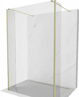 Sprchové dvere MEXEN/S - Kyoto Sprchová zástena WALK-IN voľne stojaca 90 x 30 x 30 cm, transparent, zlatá 800-090-030-222-50-00-030
