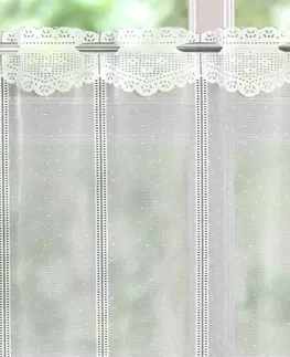 Záclony Záclona žakárová, Eva vitrážka metráž, biela 60 cm