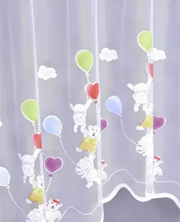 Záclony Hotová záclona, Balóniky farebné, biela 220 x 120 cm