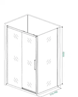 Sprchovacie kúty H K - Pevná bočná stena NERO F1 80x195cm SE-NEROF180