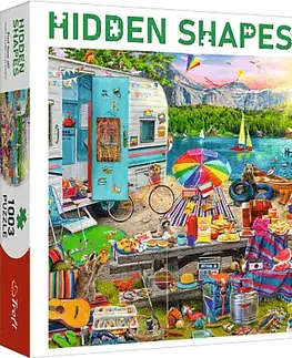 Hračky puzzle TREFL - Puzzle 1000 Hidden Shapes -Výlet karavanom