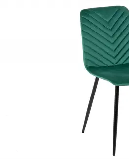 Jedálenské stoličky a kreslá Jedálenská stolička 4 ks ATLAS Dekorhome Zelená