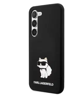 Puzdrá na mobilné telefóny Puzdro Karl Lagerfeld Liquid Silicone Choupette NFT pre Samsung Galaxy S23, čierne 57983112896