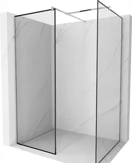 Sprchové dvere MEXEN/S - Kioto Sprchová zástena Walk-in 160 x 80 cm, čierny vzor, chróm 800-160-202-01-70-080
