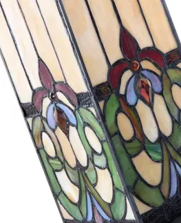 Stolové lampy Clayre&Eef Stolná lampa 5907, farebné sklo v štýle Tiffany