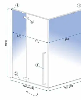 Sprchovacie kúty REA - Sprchovací kút Fargo Fargo 90x120 zlatý REA-K6614